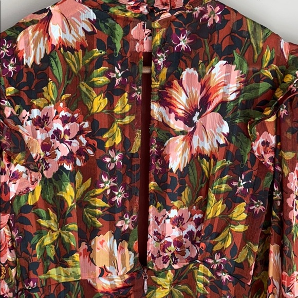 NWT TOPSHOP Fallen Floral Long Sleeve Midi Dress 2 - Picture 10 of 10